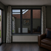 Fenêtre à trois battants en aluminium à isolation thermique robuste, double vitrage, résistante aux ouragans, séparateur de pièce de luxe