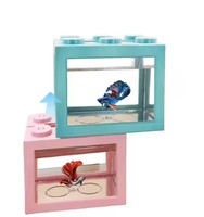 Blocs de construction transparents colorés réservoir de poissons Beda Mini dessus de Table réservoir de poissons créatif petite créature réservoir de poissons de méduse