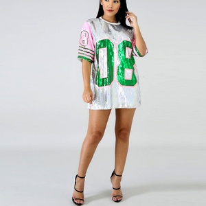 Factory Custom Special Design Sequined Fabric t Shirt Wholesale Hip Hop Performance High Quality <b>Material</b> Jersey <b>Sequin</b> t Shirt - Product Image 1