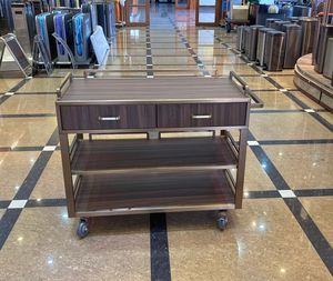 รถเข็นกลิ้ง3ชั้นเคลื่อนที่เคลื่อนที่ได้มีบาร์ขนมหวานอาหารชาโต๊ะเสิร์ฟพร้อมลิ้นชัก2ชั้นล็อกเกอร์สำหรับโรงแรม - Product Image 4
