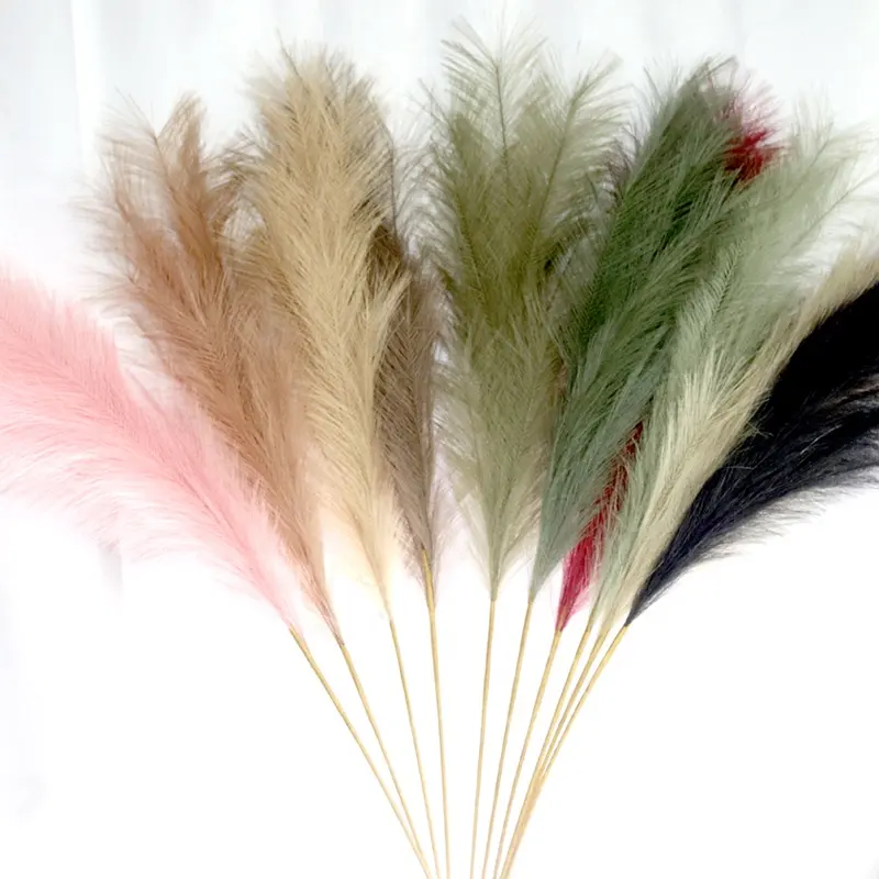 FCD-1001Amazon hot Artificial Feather Artificial Wedding Flowers faux Pampas Grass