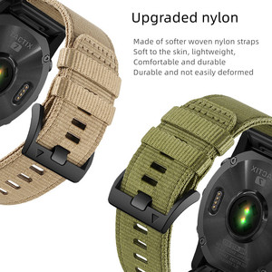 Bracelet de montre intelligente 22 mm 26 mm pour hommes et femmes, en nylon et toile, à libération rapide, pour Garmin <span class=keywords><strong>Fenix</strong></span> 8 7 7X - Product Image 2