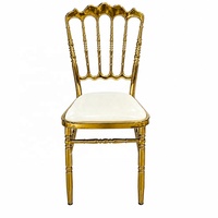 Chaise de banquet empilable en fer doré de luxe style Napoléon pour mariage, hôtel, fête et événement - Vente en gros