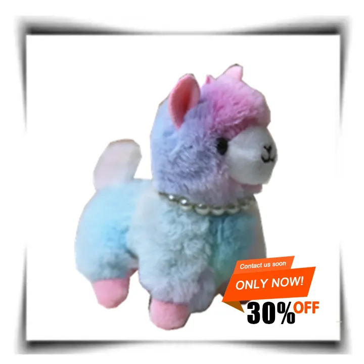 Personalizzato arcobaleno cavallo Kawaii Alpaca peluche portachiavi giocattoli cartone animato animali di peluche Anime carino lama portachiavi azione peluche bambola giocattolo