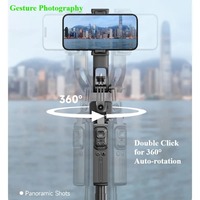 Trépied perche à selfie gimbal pour téléphone 360° °   Stabilisateur Quadripode Anti-tremblement à Suivi Facial IA à Rotation Automatique avec Télécommande