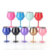 BORGE Verres à vin personnalisés de 12 oz, verres à champagne, gobelets à vin en acier inoxydable à double paroi incassables avec poignée amovible