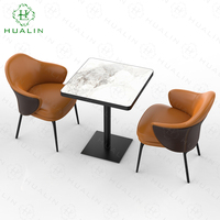 HUALIN Table à Manger Moderne en Pierre Frittée de Haute Qualité, Table de Restaurant en Marbre, Tables et Chaises pour Hôtel et Café