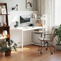 Vente en gros bureau d'ordinateur avec étagère bureau bibliothèque bureau pc en bois tables gamer poste de travail avec étagère haute