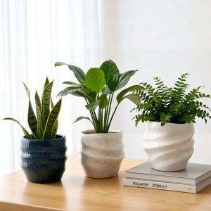 <span class=keywords><strong>Vase</strong></span> de sol contemporain au design original, suspendu, à grain fin, forme <span class=keywords><strong>d</strong></span>'onde 3D, pots à orchidées, pot de fleurs en céramique - Product Image 5