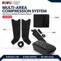 Pompe de thérapie par compression pneumatique pour les jambes, 8 chambres, 30-250 mmHg, batterie Li-ion, 5 modes, contrôle de la minuterie, masseur de récupération sportive