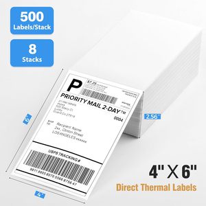 Étiquettes d'expédition thermiques professionnelles 4"x6" 500 pièces, papier d'étiquettes thermiques adhésif imperméable pour UPS FedEx Ecommerce Shipping Paper - Product Image 2