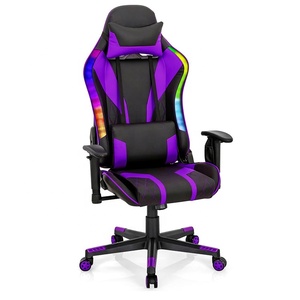 <span class=keywords><strong>Silla</strong></span> <span class=keywords><strong>Gamer</strong></span> Reclinable con <span class=keywords><strong>Luces</strong></span> LED RGB, Respaldo Alto, Masaje, Cuero Sintético, Ruedas Rojas, Muestra Gratis - Product Image 3