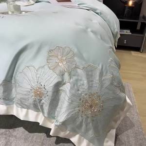 Ensemble de housses de <span class=keywords><strong>couette</strong></span> en lyocell de style luxe léger d'été d'Anne double face soyeux et lisse pour dormir. - Product Image 4