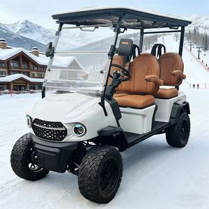 Voiture de golf électrique 4 places de style moderne 2026, sièges en cuir de luxe, batterie au lithium à autonomie étendue pour les stations balnéaires et les sites panoramiques - Product Image 1