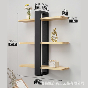 Wall Mounted Wood <b>Shelf</b> 3 Tier Natural Color Multi Purpose Storage For <b>Bedroom</b> Living Room - Product Image 4