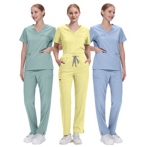 Divisa Medica Infermieristica in Offerta, Set Completo con Top a Maniche Corte e Pantaloni Dritti per Donne Infermiere - Product Image 1