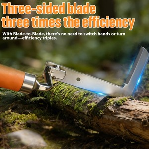 Stainless steel <b>gap</b> weeding tool L-shaped multi-purpose garden hand tool used for clearing weeds in yards terraces and lanes - Product Image 2