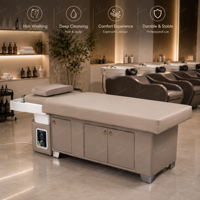 Lit de lavage de cheveux moderne de style japonais et thaïlandais, réglable et durable, avec circulation d'eau, pour thérapie capillaire et spa, idéal pour salon de beauté