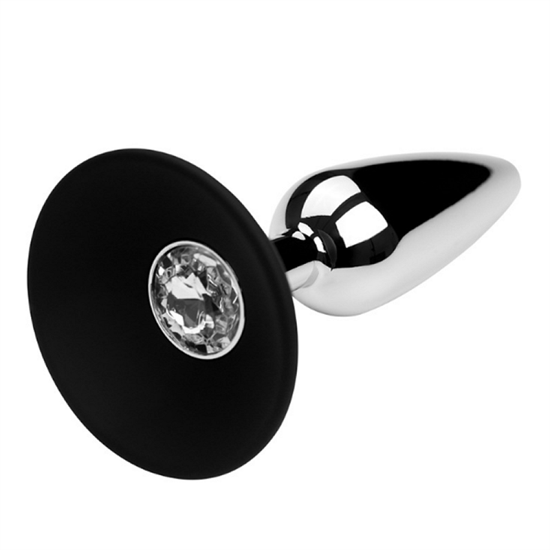 Verschließbarer Analplug aus Edelstahl mit Diamant-Silber-Kristall-Schmuck,  Vagina-Sexspielzeug, Metall-Gewinde Analplug-Set für Erwachsene und Paare