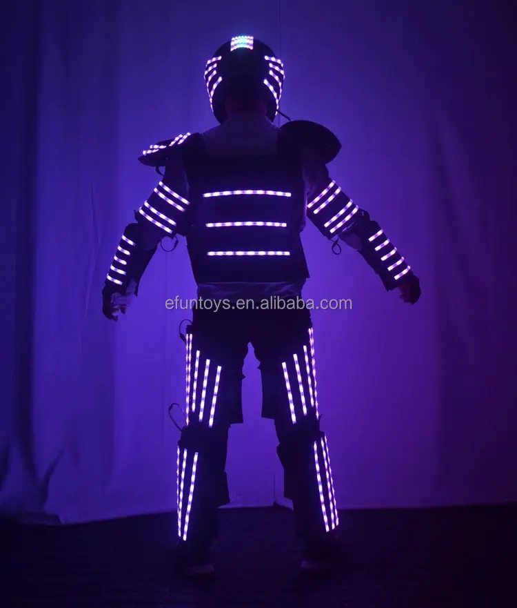 efun MOQ 1 PC Bar nightclub Led RGB Color Moving Dance Robot luminous Costume Suit for Men Party Luminous robot Performance Wear