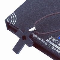 Pendentif Quantum Science Croix Cœur en Pierre de Lave, Énergie Scalaire, Ions Négatifs, avec Chaîne en Acier Inoxydable