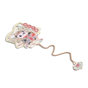Wholesale Customized <b>Cute</b> Green <b>Bear</b> Metal Souvenir Bookmark with Pendant - Product Image 2