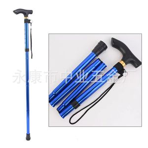 Bâton de randonnée pliable en alliage d'aluminium à 5 sections, hauteur télescopique réglable, bâton de marche d'extérieur - Product Image 2
