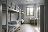 Maison préfabriquée modulaire en panneaux d'acier à assemblage rapide, trois étages, avec balcon, dortoir pour travailleurs, 60 pieds, garantie 5 ans