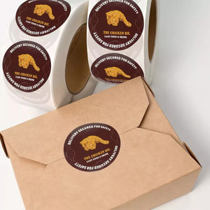 Marchio personalizzato rotolo Etiqueta Logo cerchio imballaggio adesivo stampa riciclabile vinile impermeabile contenitore per alimenti rotondo sigillante etichetta - Product Image 1