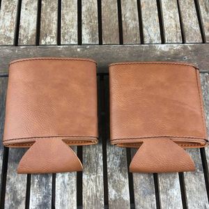 Custom Neoprene PU Leather <b>Drink</b> Can <b>Cooler</b> Sleeve Insulated Beer Stubby Holder Fashionable Letter Sublimation Printing - Product Image 3