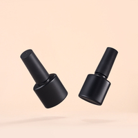 Flacon de vernis à ongles en plastique plat noir mat élégant de 5/7/8 ml avec pinceau, emballage de gel à ongles anti-fuite