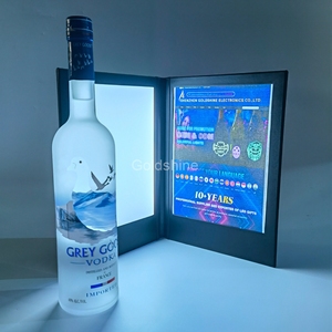 Biểu Tượng Tùy Chỉnh Hộp Đêm Ánh Sáng Up LED Da Bìa Menu LED Bar Uống Cuốn Sách Thực Đơn 2 Lần Xem Chiếu Sáng LED Nhà Hàng Backlit Menu - Product Image 6