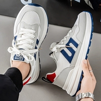 Chaussures de sport décontractées pour hommes en mesh à plateforme, à lacets, à semelle épaisse, pour la marche
