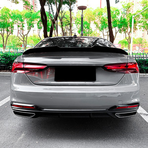 Audi A5 F5 Coupe Rear Spoiler Piano <b>Black</b> Carbon Fiber Texture ABS Ducktail <b>Trunk</b> Lip 2017-2024 - Product Image 2