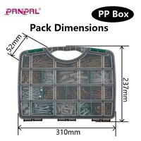 Kit de 620 vis à tête fraisée double PZ, vis à tête hexagonale, chevilles murales grises de type poisson, capuchons de vis PZ2, ensemble de quincaillerie DIY