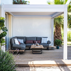 Pergola à toit à lames orientables, imperméable, motorisée, pavillon et gazebo <span class=keywords><strong>de</strong></span> <span class=keywords><strong>jardin</strong></span>, pergola rétractable en aluminium, luxe, sur mesure - Product Image 5