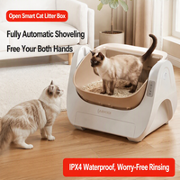 Bac à litière pour chat entièrement automatique, grande capacité, anti-odeurs, intelligent, en plastique ABS, MS01, style ouvert, autonettoyant, compact