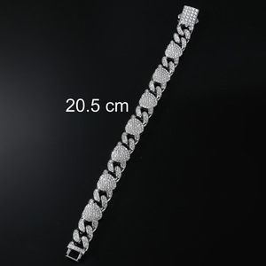 Hot Selling Popular Design Heart Shaped Chain Bracelet Hiphop Retro Style Men's Alloy Bracelet Fashion Jewelry Wholesale - Product Image 5