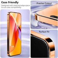 Protecteur d'écran HD en verre trempé 2.5D antichoc 9H pour iPhone X XS XR 11 12 13 14 15 16 17 18 Pro Max avec applicateur de film