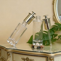 Flacons cosmétiques de luxe en verre ambré avec pompe dorée – Vente directe usine – Fournisseur de flacons pompe en verre ambré grande capacité