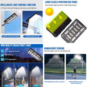 Farola Solar LED Integrada Todo en Uno de 600w, ABS, Impermeable IP65, para Exteriores, Estacionamientos y Carreteras, con <span class=keywords><strong>2</strong></span> Años de Garantía - Product Image 2