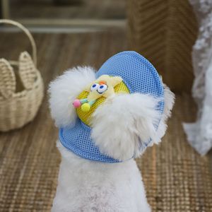 Sombrero de malla completa para perros y gatos, diseño de estrella de dibujos animados, lindo sombrero de princesa con correa ajustable para la barbilla, visera de protección solar para mascotas, para gatos y perros pequeños - Product Image 6