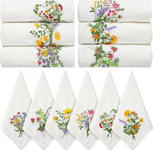 Servilletas de Lino Bordadas de Lujo Personalizadas para Mesa de Comedor o Boda, Elegantes Servilletas de Tela con Diseño Floral, Mantel Individual - Product Image 4