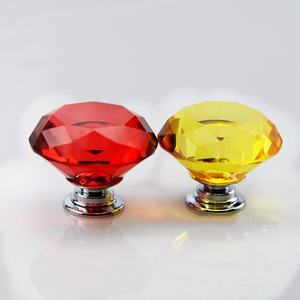 Kitchen Living Room <b>Bedroom</b> <b>Wardrobe</b> Dresser for Cabinets Single-Hole <b>White</b> Crystal Clear Metal Furniture Handle - Product Image 3