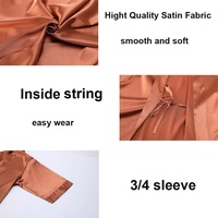 RTS de talla grande para boda, cumpleaños, fiesta de Spa, camisones para mujer, mangas 3/4, Kimono de satén de seda, batas, ropa de dormir