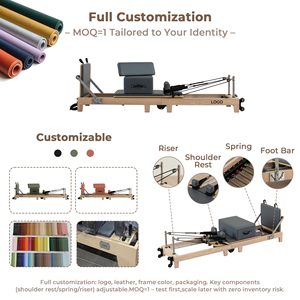 Máquina <span class=keywords><strong>Plegable</strong></span> de <span class=keywords><strong>Pilates</strong></span> <span class=keywords><strong>Reformer</strong></span> de Madera de Roble y Arce para Gimnasio Comercial y Doméstico - Product Image 4