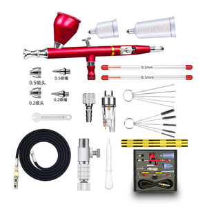Aérographe à alimentation par gravité double action, buses de 0,2 et 0,5 mm, kit portable pour art, maquillage, jouets, artisanat du cuir, retouches de peinture - Product Image 1