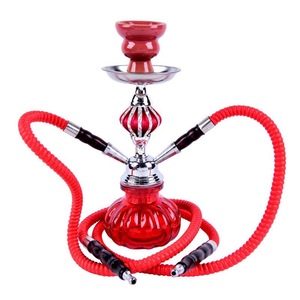 Cachimba de Vidrio Azul con Doble Manguera, Set de Shisha con Base Metálica, Estilo Árabe, para Bar, Fiesta, Viajes - Product Image 5