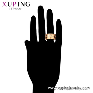 XUPING-Anillo de doble fila <span class=keywords><strong>para</strong></span> mujer y hombre, joyería de 18K, color dorado, 15989 - Product Image 4