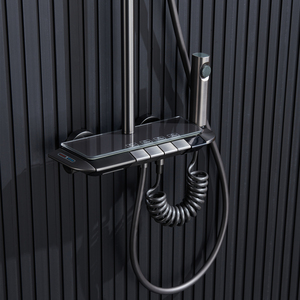Sistema Doccia a Cascata Color Canna di Fucile con Doccetta, Spruzzino Bidet, Mensola Portaoggetti e Miscelatore Acqua Calda e Fredda per <span class=keywords><strong>Bagno</strong></span> - Product Image 3